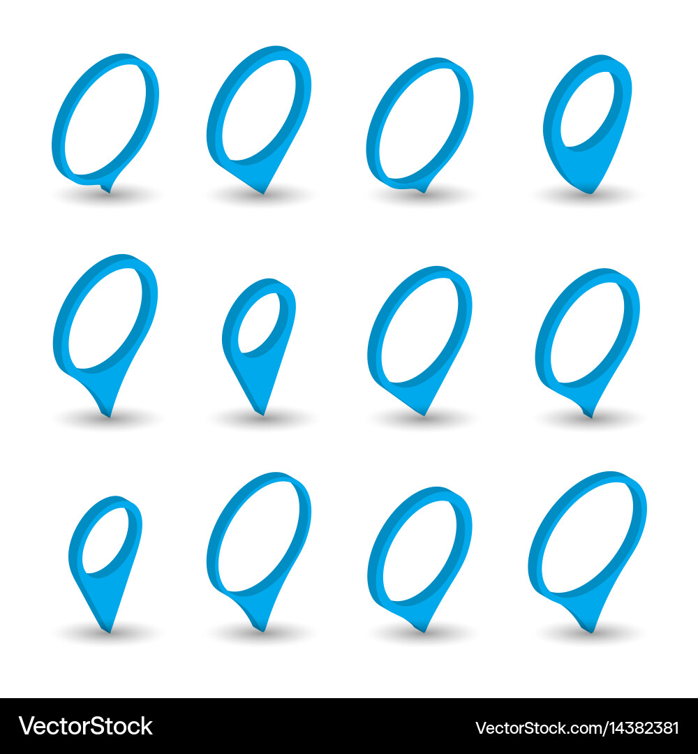 Flat pointers for maps in an isometric style vector image