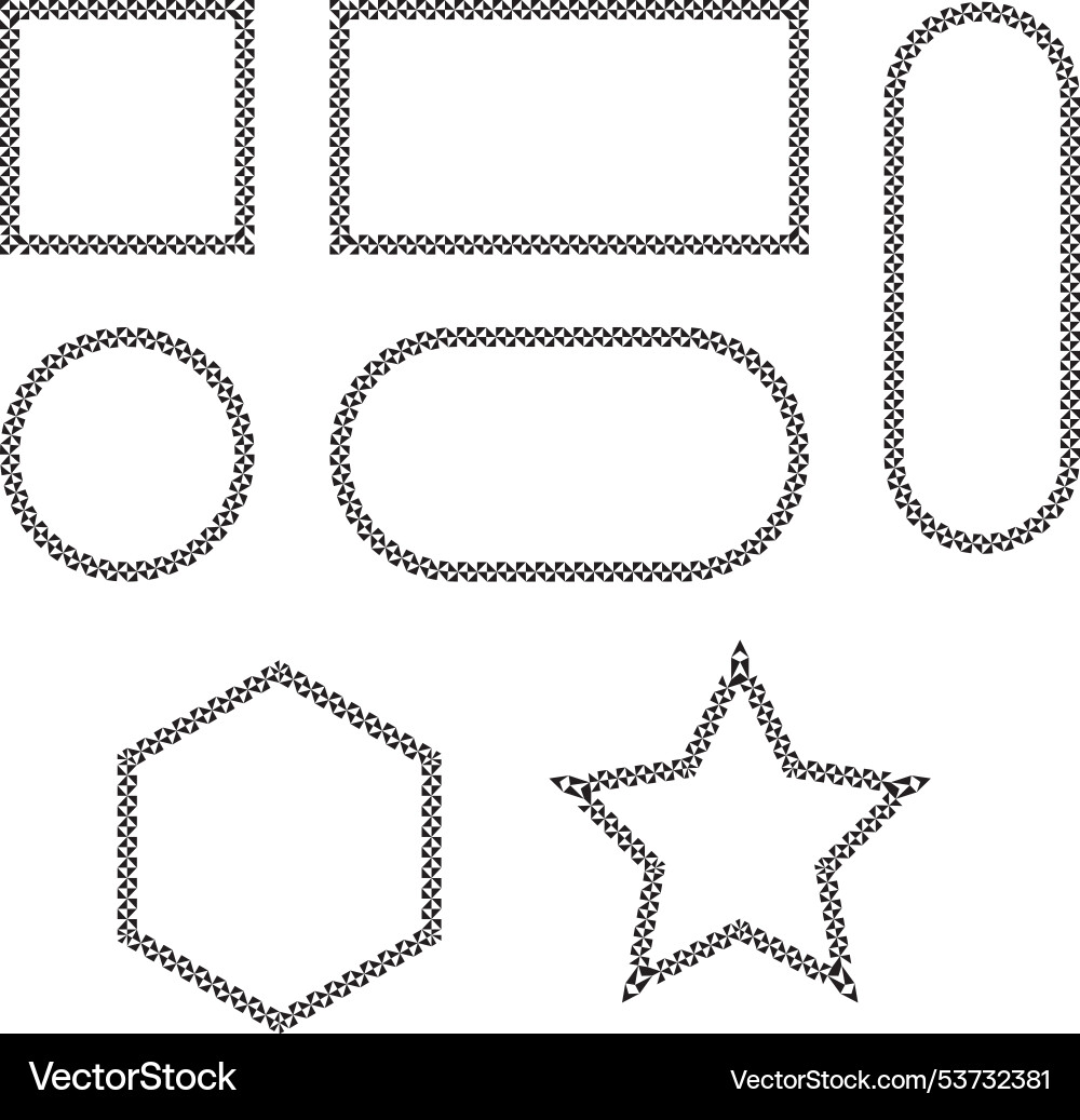 Geometric frame set square oval circle round Geometric frame set square oval circle round vector image