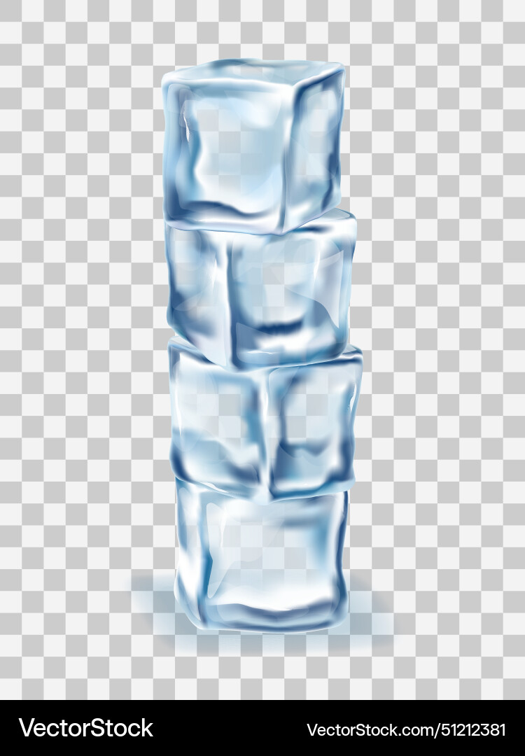Ice cubes block concept on transparency vector image