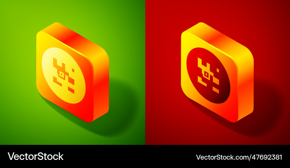 Isometric qr code sample for smartphone scanning Isometric qr code sample for smartphone scanning vector image
