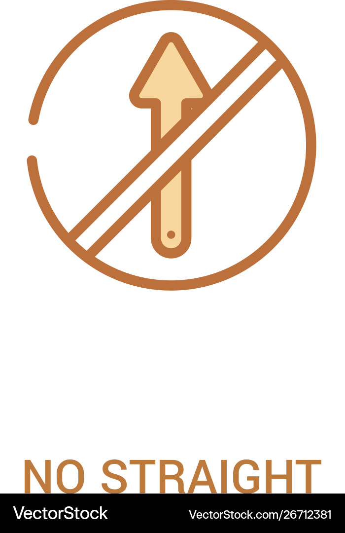 Kein gerades Konzept 2 farbige Icon einfache Linie Kein gerades Konzept 2 farbige Icon einfache Linie vektorbild