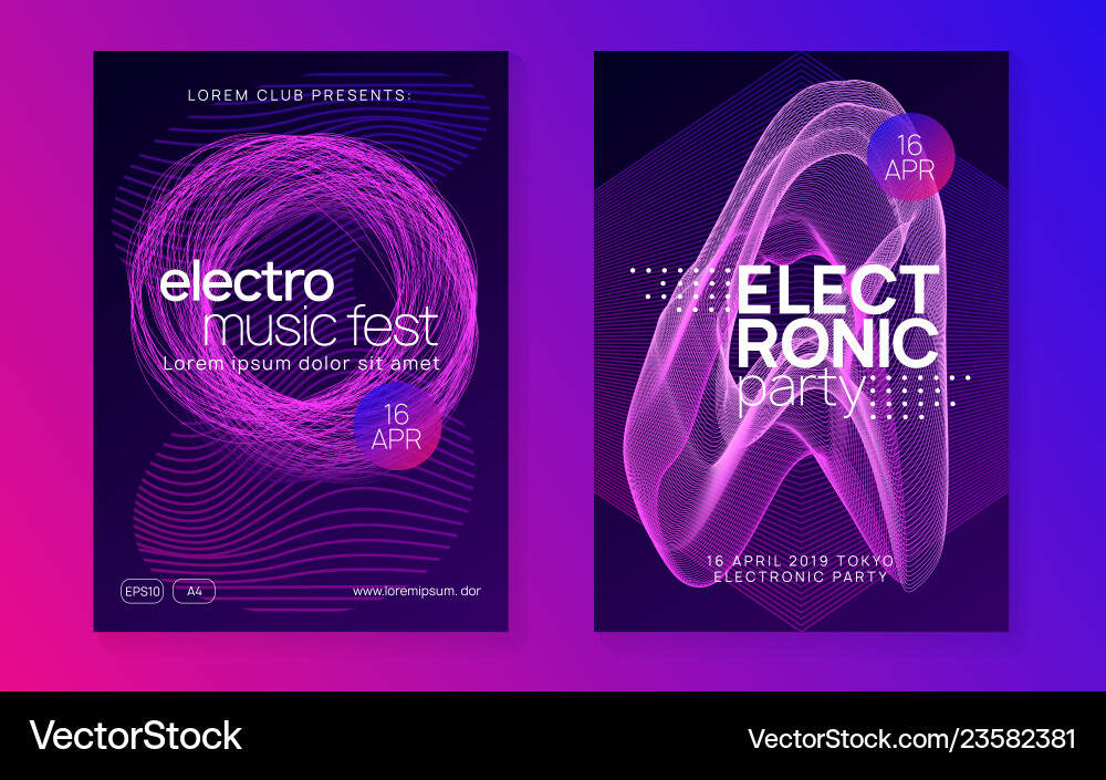 Neon Club Flyer Electro Dance Musik Trance Party Neon Club Flyer Electro Dance Musik Trance Party vektorbild
