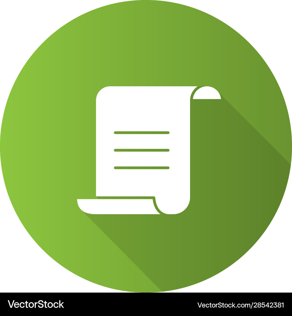 Paper scroll with text flat design long shadow vector image