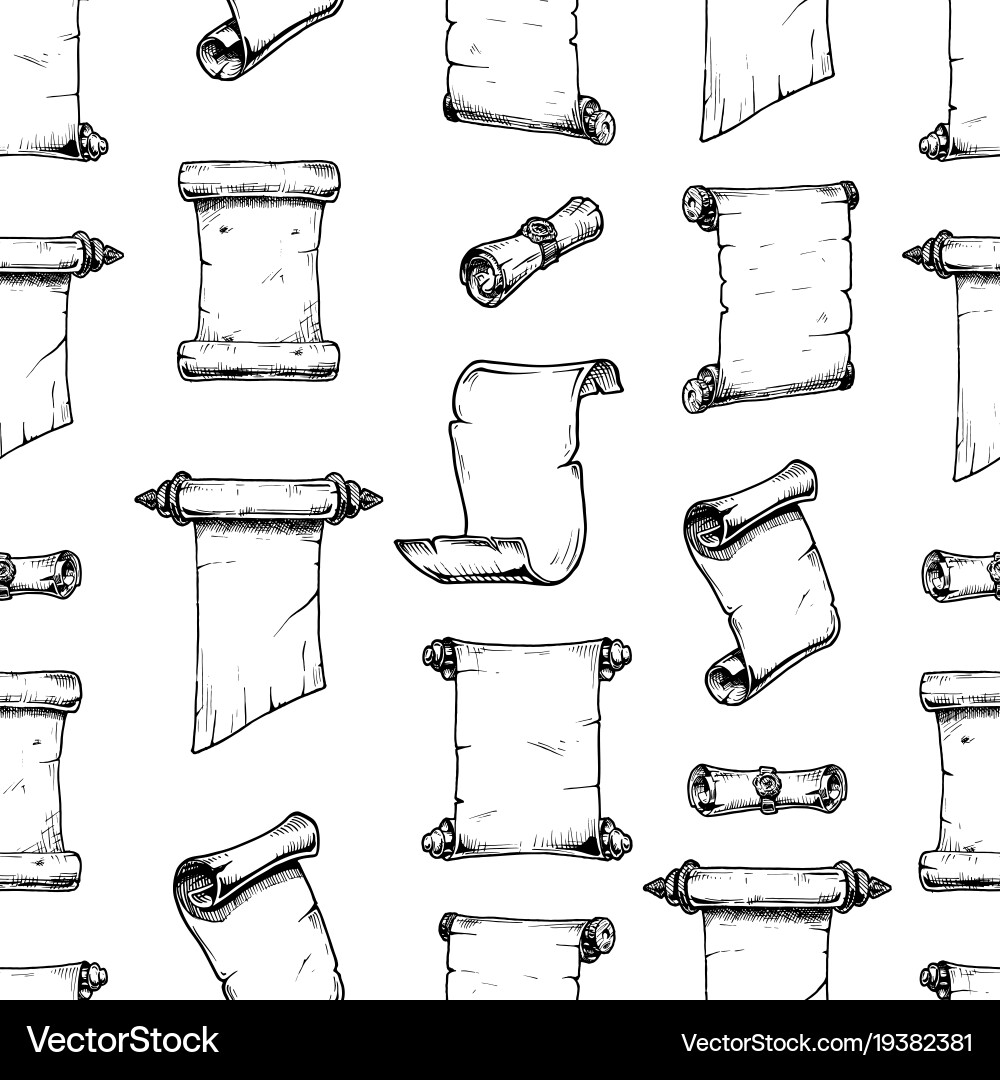 Pattern with old scroll vector image