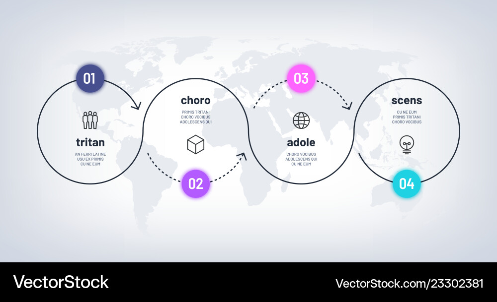 Process Timeline Chart - 4 Steps vector image