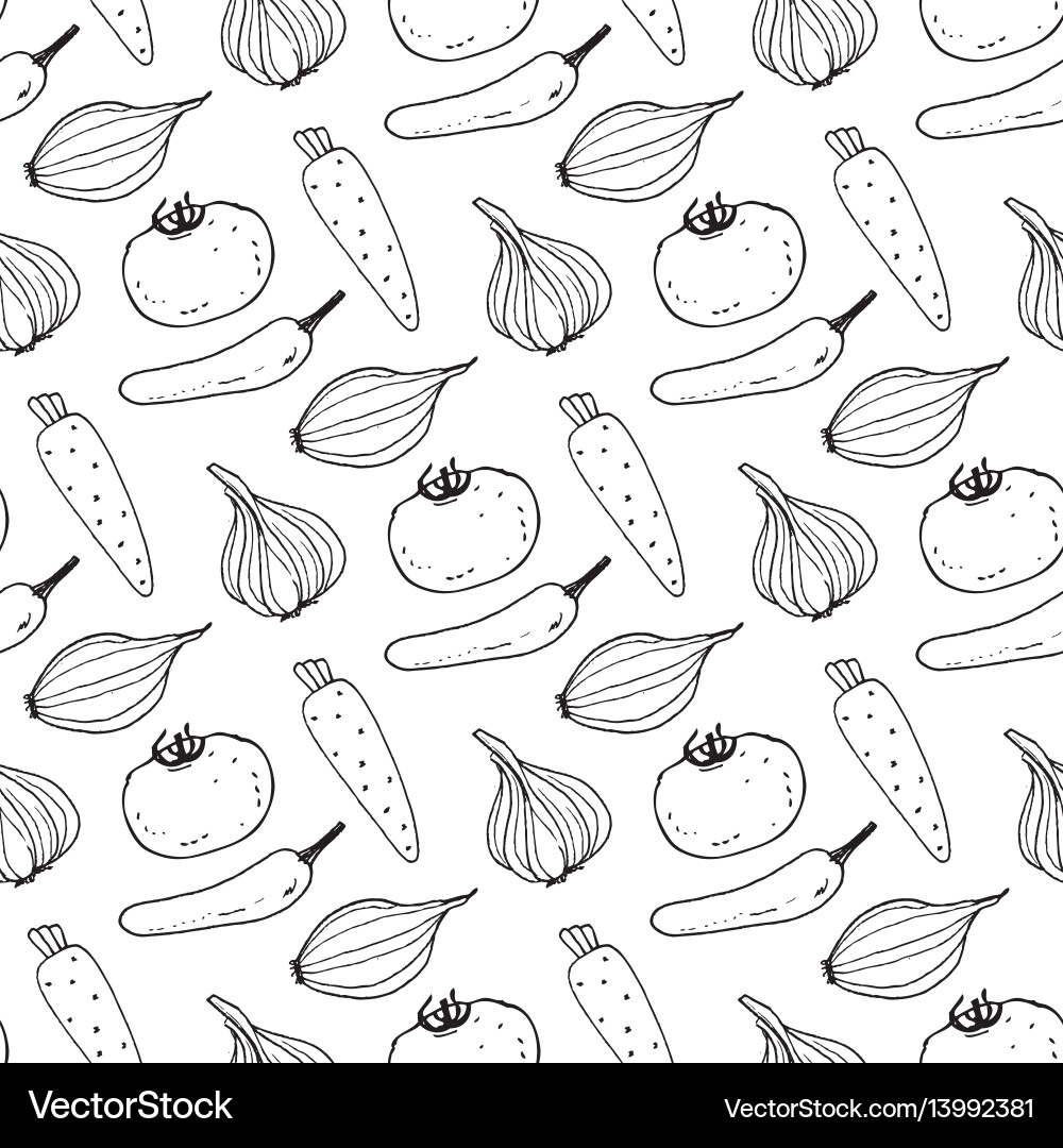 Seamless pattern with the image of vegetables Seamless pattern with the image of vegetables vector image