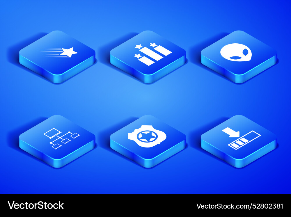 Set loading falling star police badge computer Set loading falling star police badge computer vector image