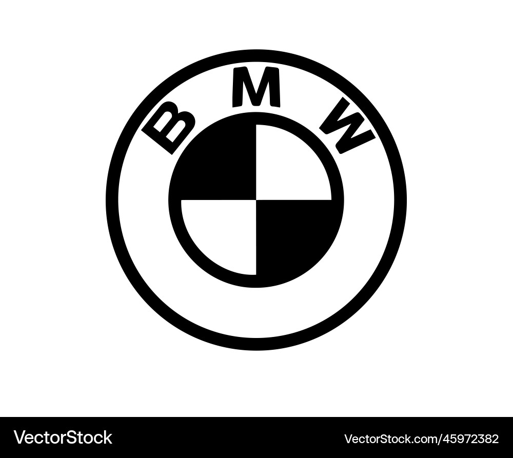 Bmw brand logo symbol black design germany car Bmw brand logo symbol black design germany car vector image