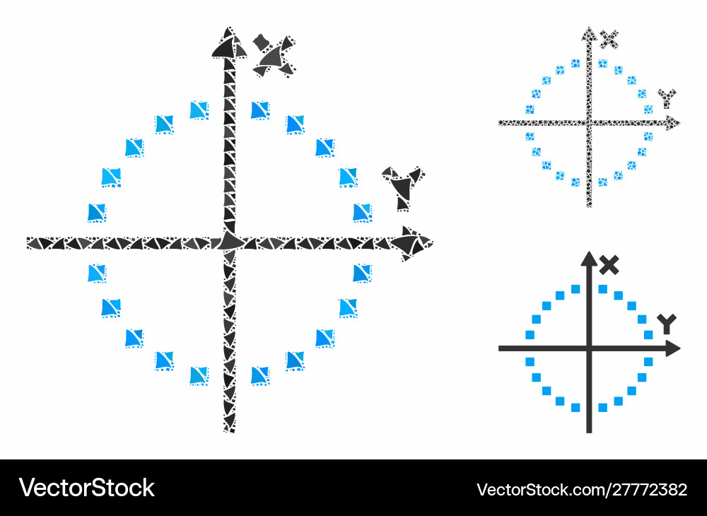 Circle plot mosaic icon raggy elements Circle plot mosaic icon raggy elements vector image