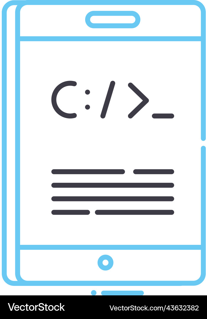Command line icon outline symbol Command line icon outline symbol vector image