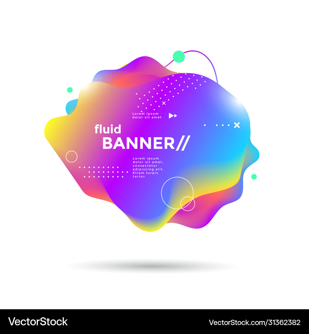 Creative design fluid banner with gradient shapes Creative design fluid banner with gradient shapes vector image