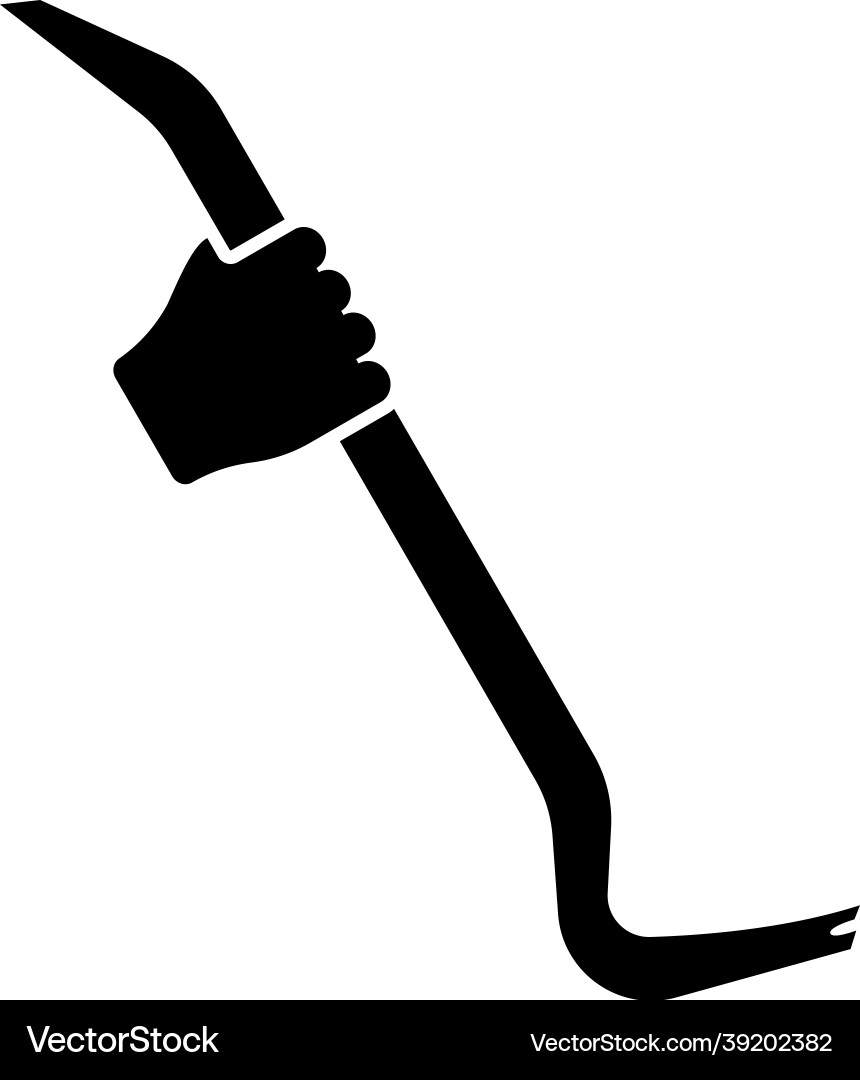Crowbar in hand holding tool use arm using Vector Image