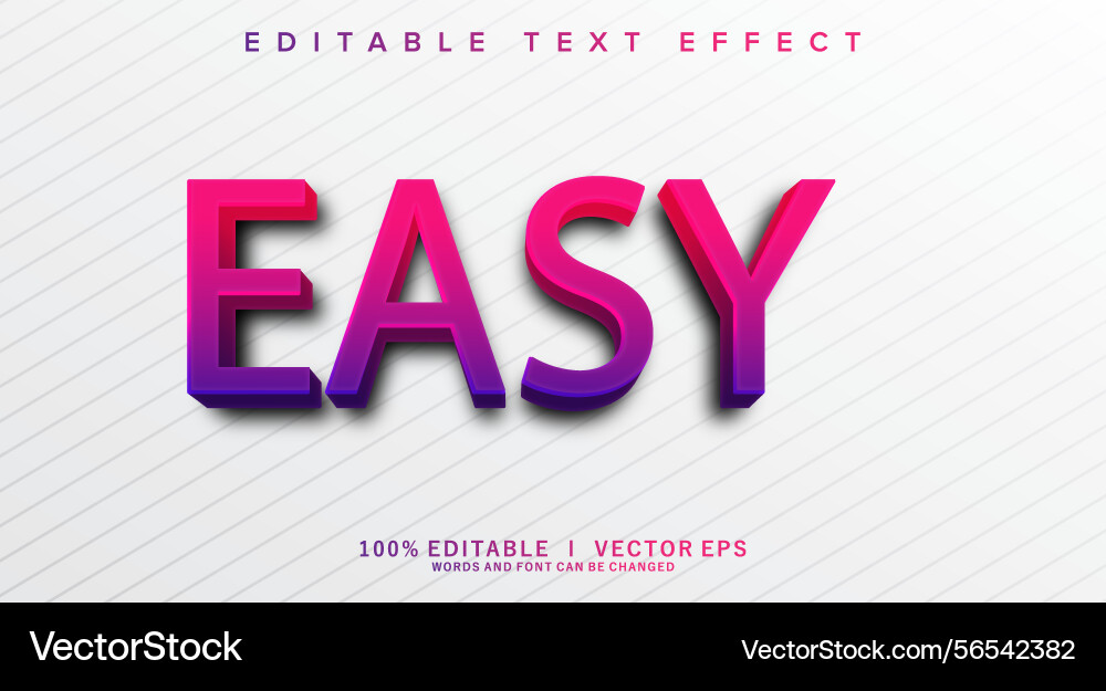 Easy text effect with modern style design Easy text effect with modern style design vector image