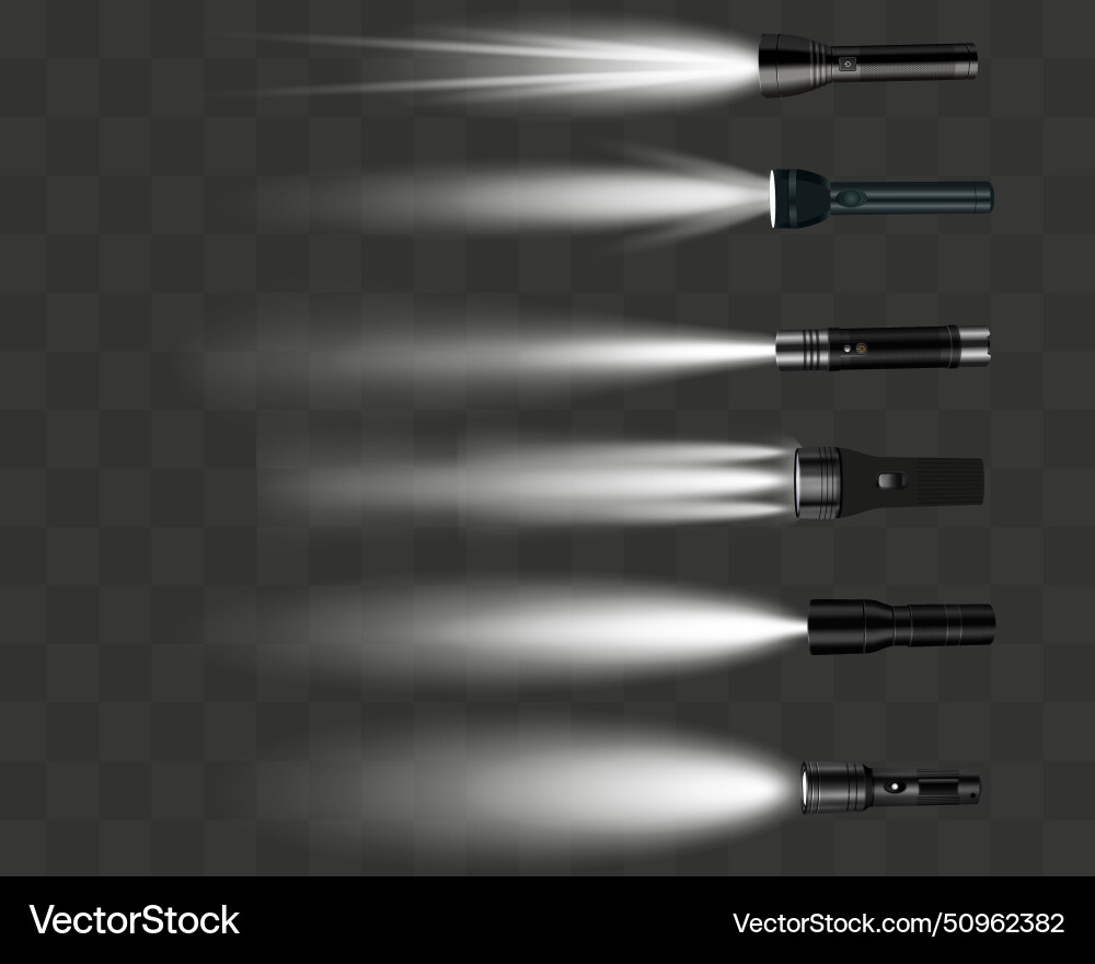 Flashlight on a transparent Flashlight on a transparent vector image