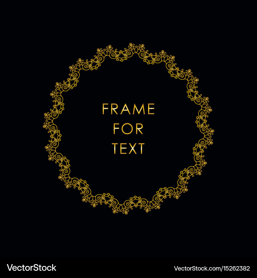 Frame in outline style on black background Vector Image