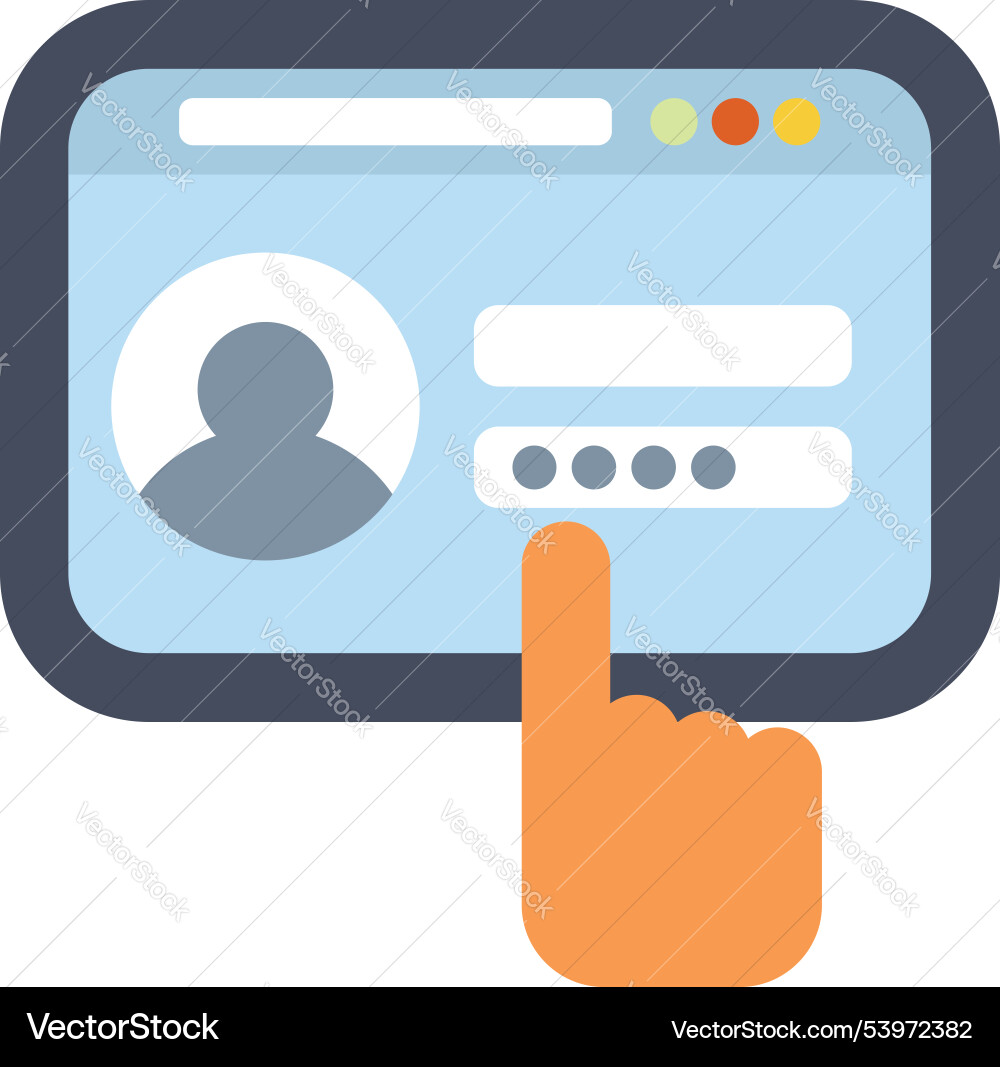 Hand entering password using mobile application Hand entering password using mobile application vector image