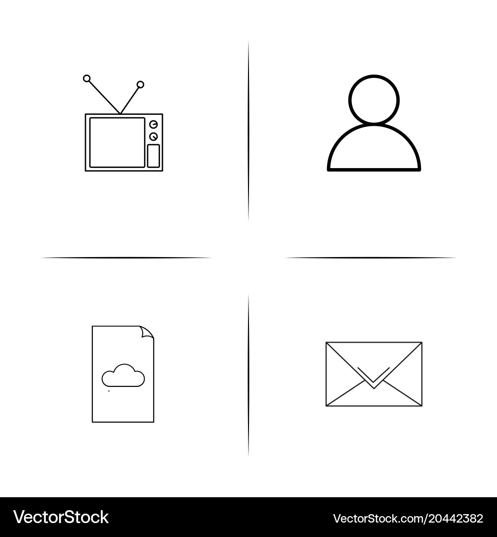 Internet of things simple linear icon setsimple vector image
