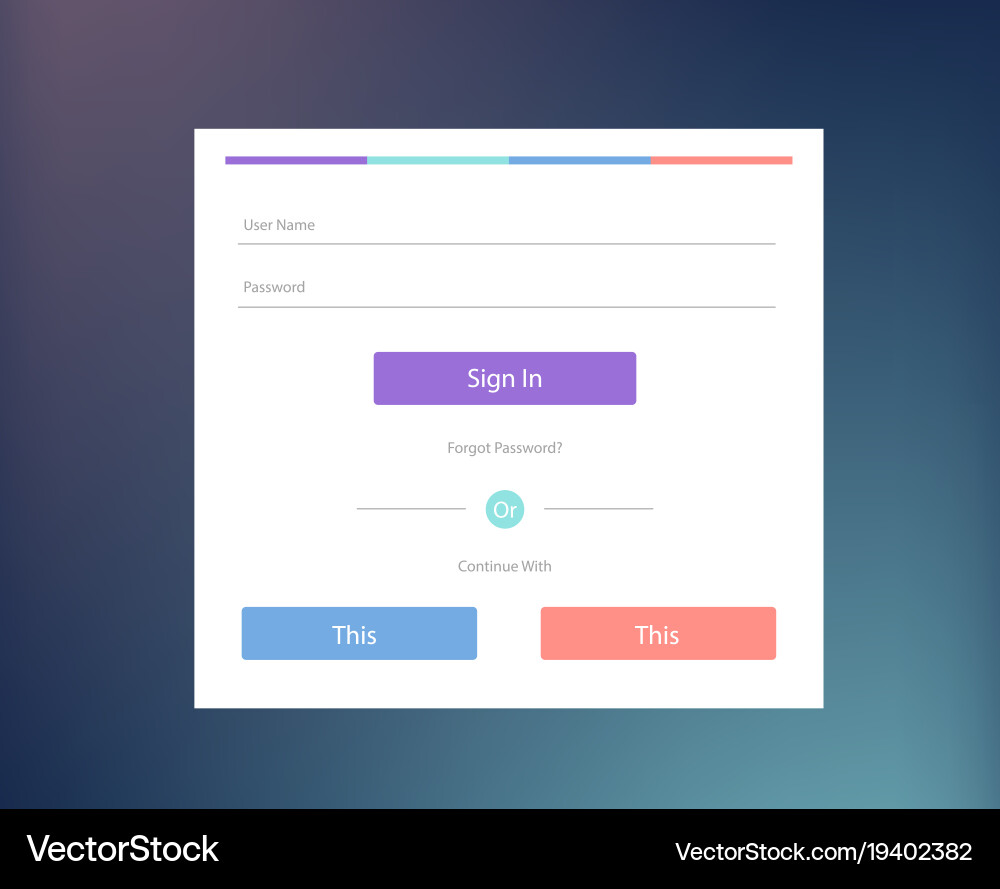 Login form Royalty Free Vector Image - VectorStock