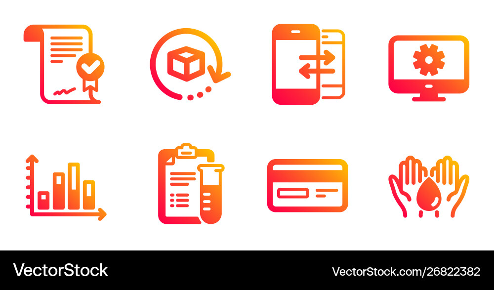 Monitor settings phone communication and return Vector Image