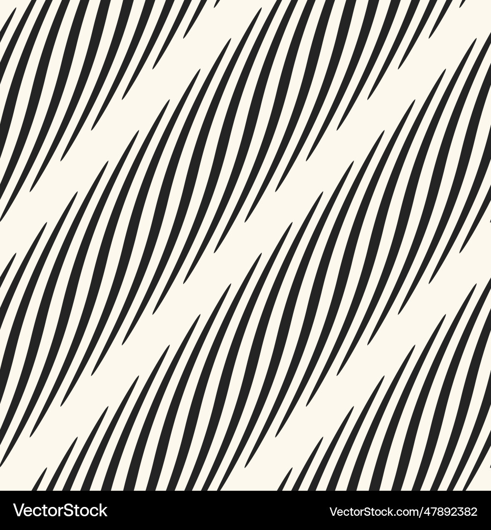 Monochrome curved diagonal striped pattern Vector Image