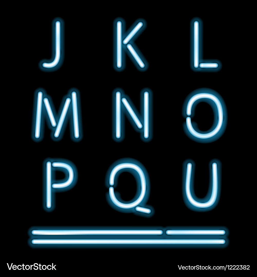 Neon Alphabet Sign Vector Image