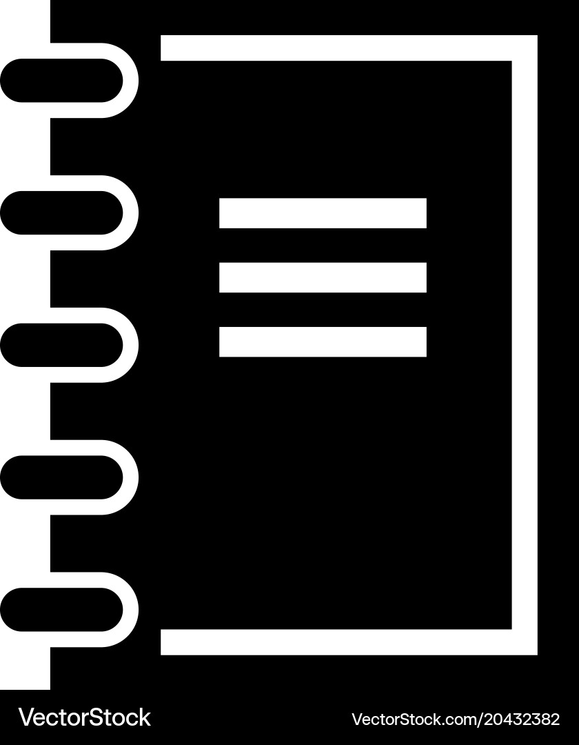 Notebook notepad flat icon vector image
