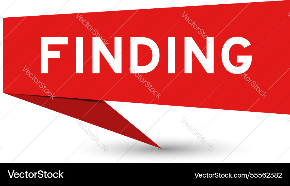 Red color speech banner with word finding Red color speech banner with word finding vector image