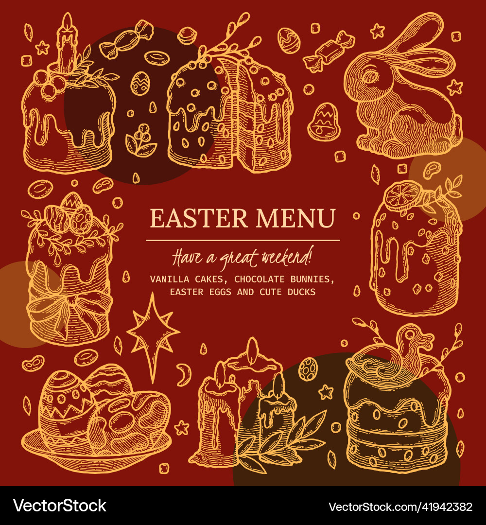 Rustic easter menu frame as image ready Rustic easter menu frame as image ready vector image