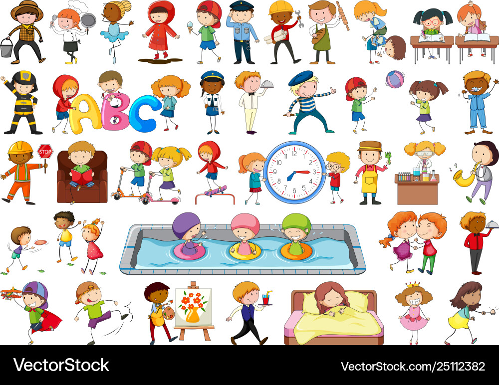 Set simple characters Set simple characters vector image