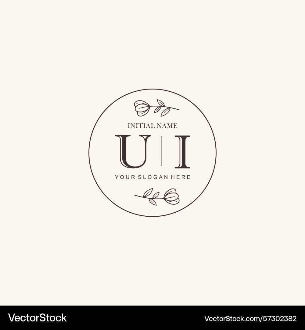 Ui minimalist classic initial logo design Vector Image