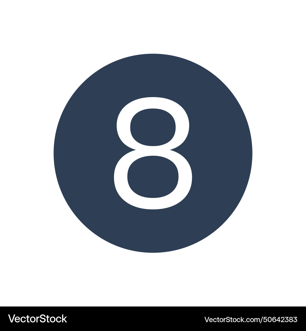 8 icon numeric number inside circle two vector image