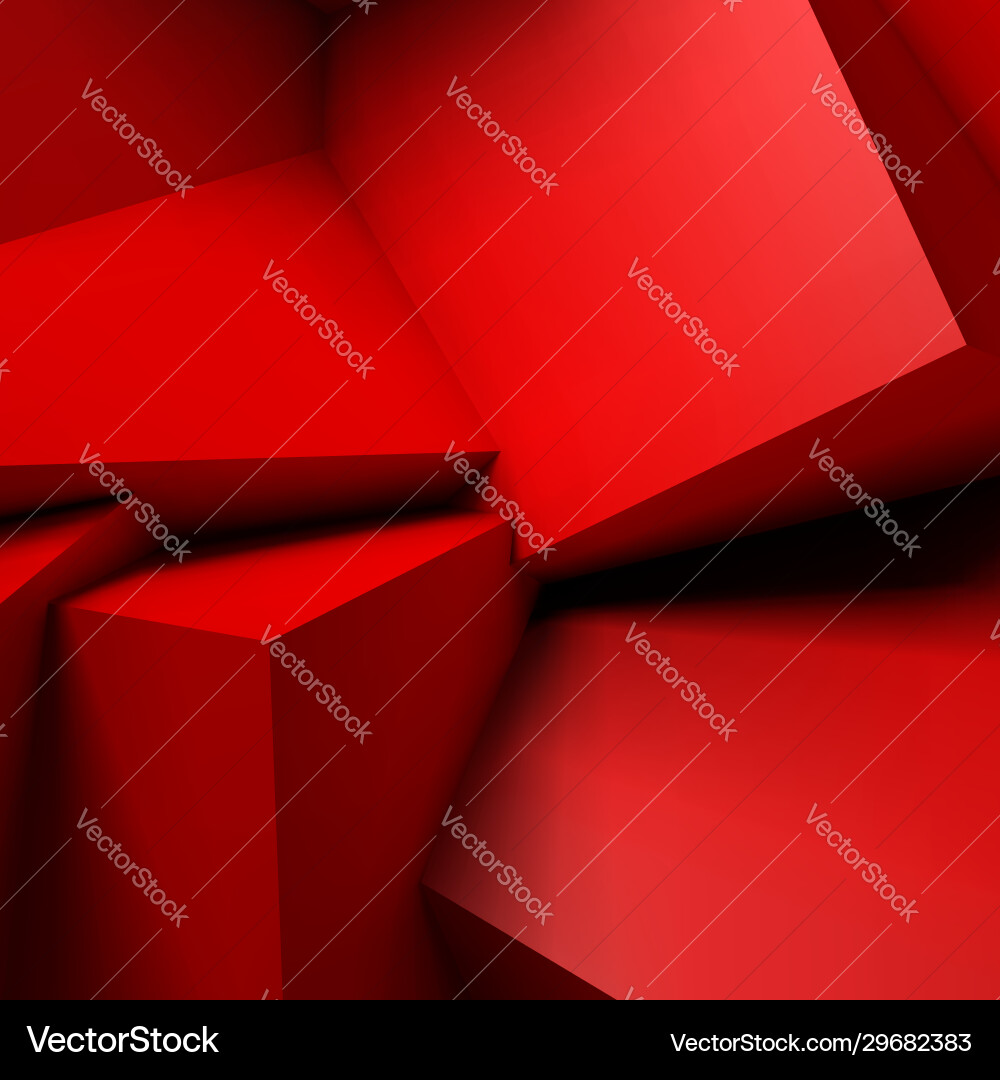 Abstract background with overlapping red cubes Abstract background with overlapping red cubes vector image