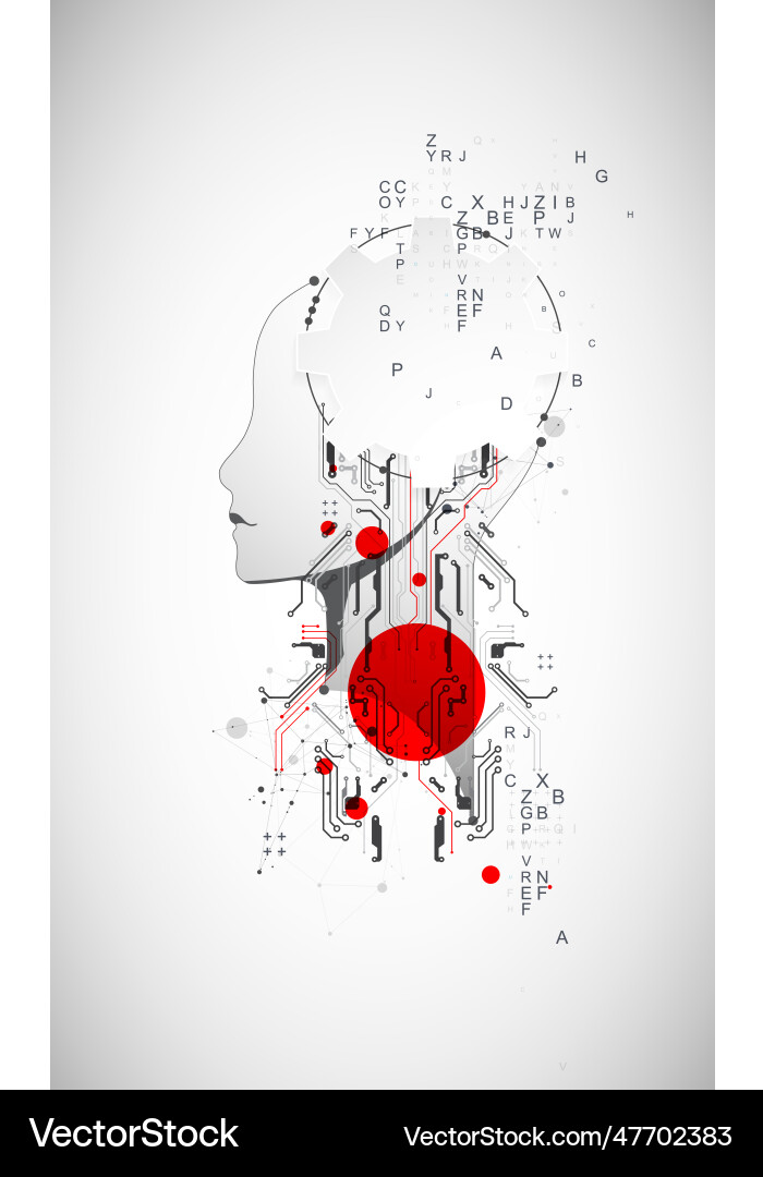 Artificial intelligence technical background Artificial intelligence technical background vector image