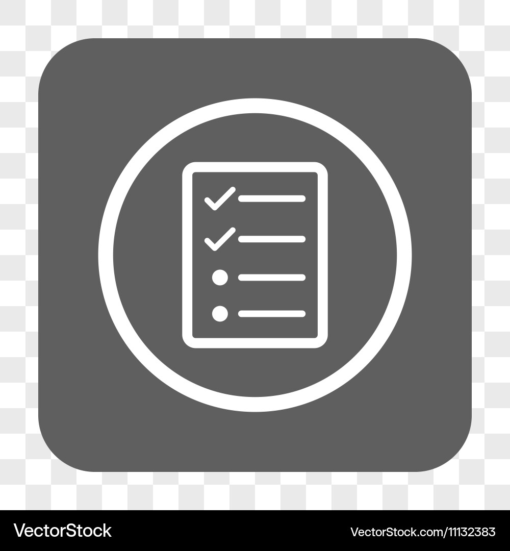 Checklist page rounded square button vector image
