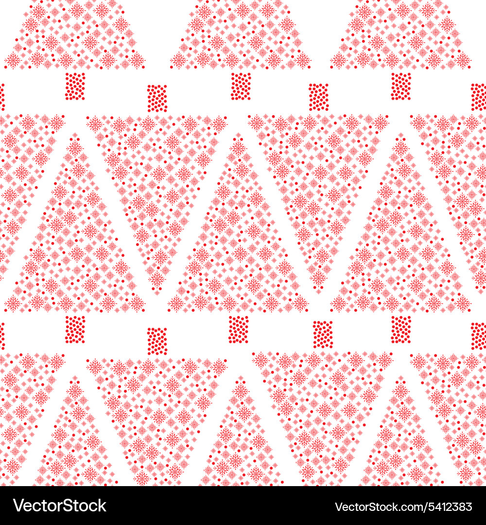 Christmas Tree Snowflake Pattern Vector Image