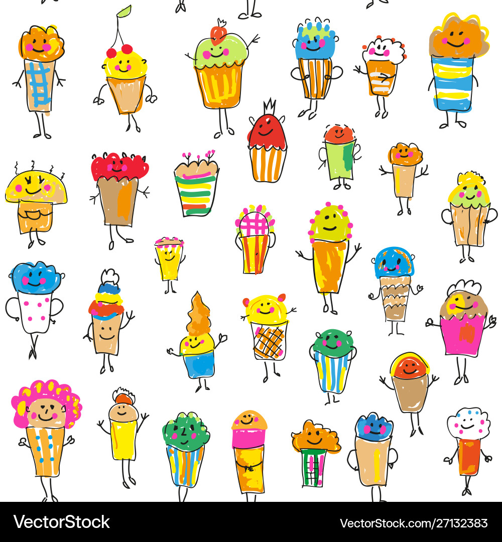 Cupcakes und Muffins nahtloses Muster Cupcakes und Muffins nahtloses Muster vektorbild