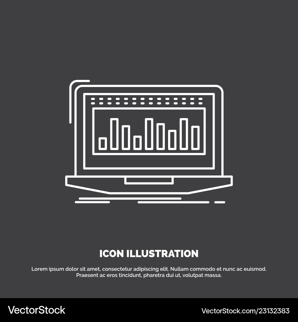 Data financial index monitoring stock icon line Data financial index monitoring stock icon line vector image