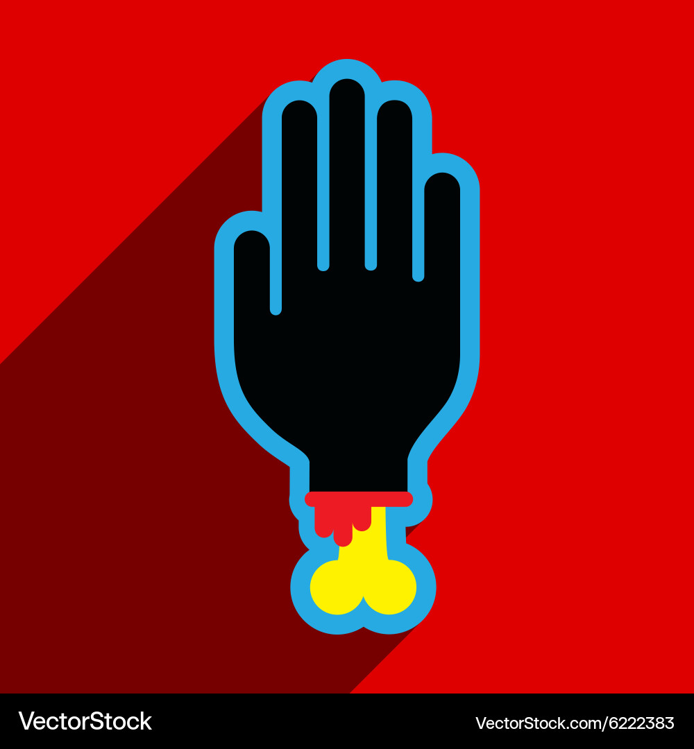 Flat with shadow icon and mobile application hand Vector Image