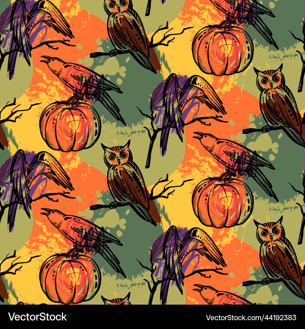 Halloween nahtlose Muster mit Hand gezeichnet Halloween nahtlose Muster mit Hand gezeichnet Vektorbild