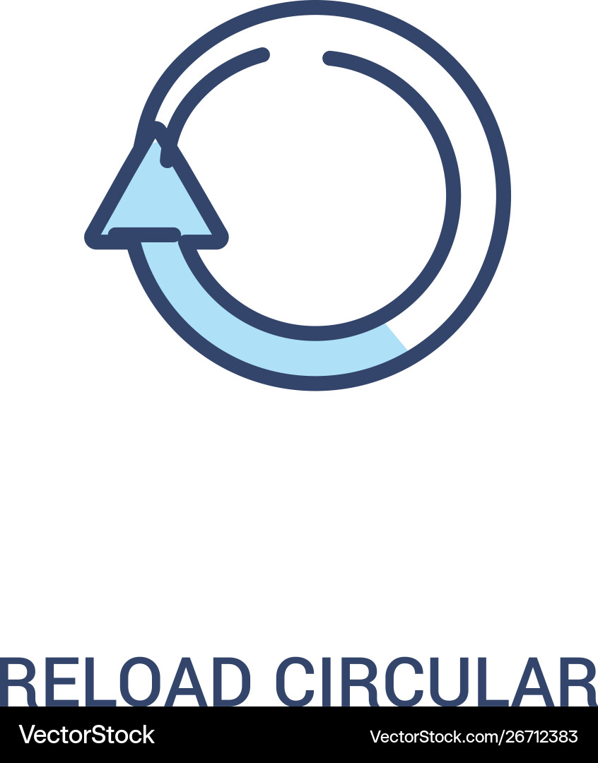 Reload circular arrow concept 2 colored icon Reload circular arrow concept 2 colored icon vector image