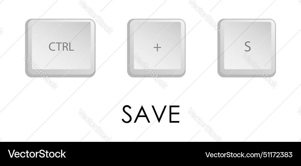 Save key combination keyboard shortcut Save key combination keyboard shortcut vector image