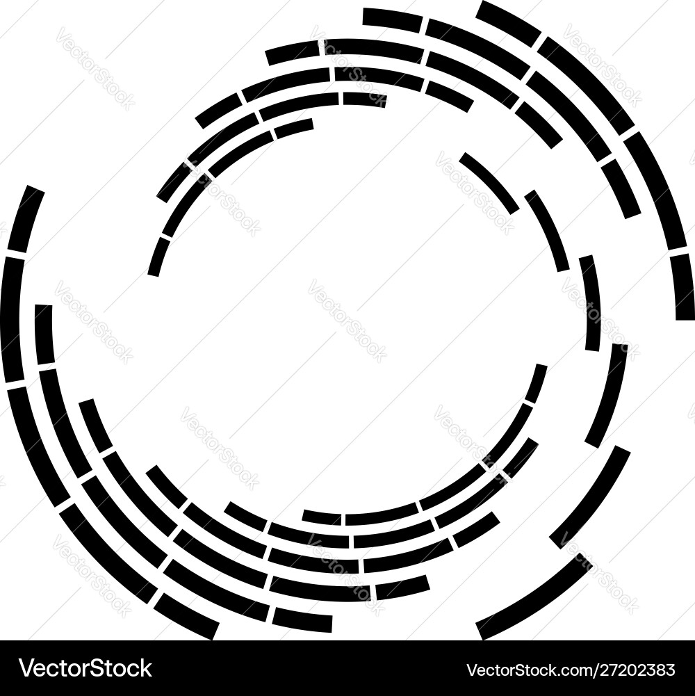 Segmented circle with rotationcircular and radial Segmented circle with rotationcircular and radial vector image