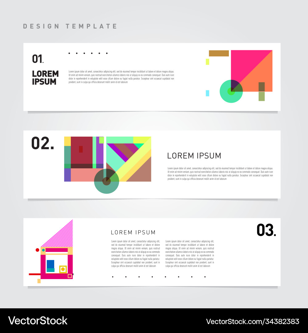 Set abstract banner web design template retro Vector Image
