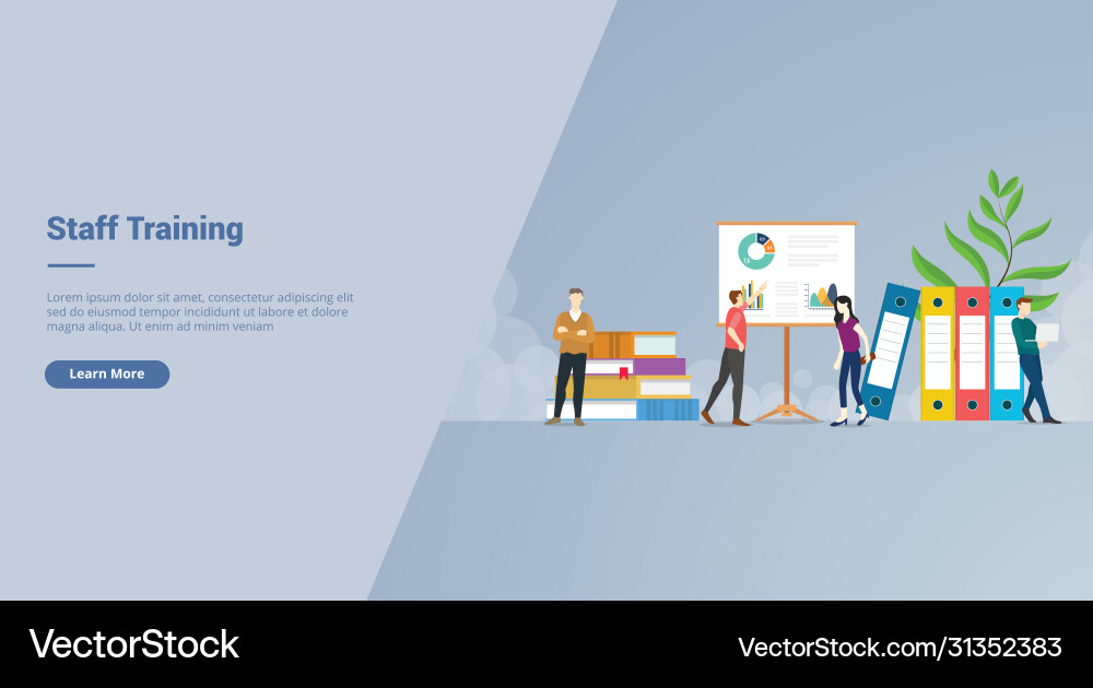 Staff training campaign concept for website Staff training campaign concept for website vector image