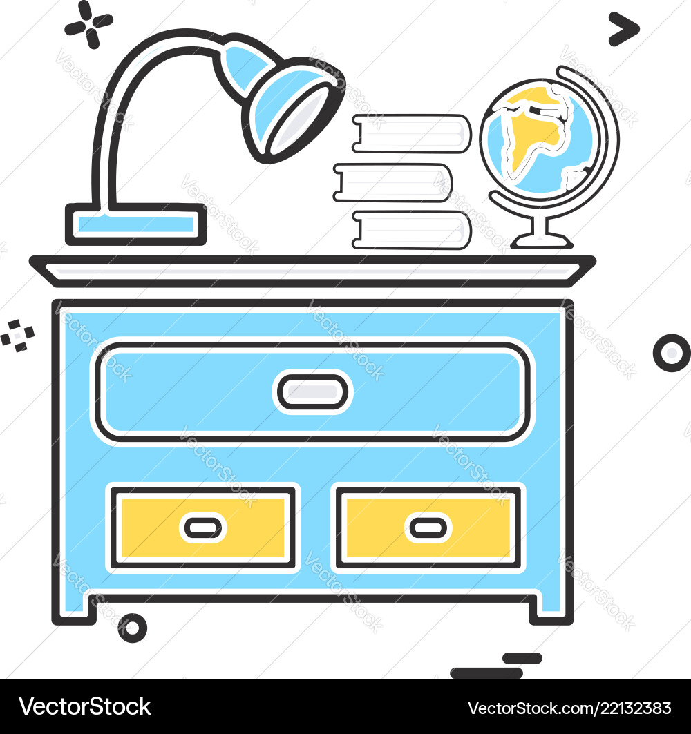 Study table icon design Study table icon design Vector Image