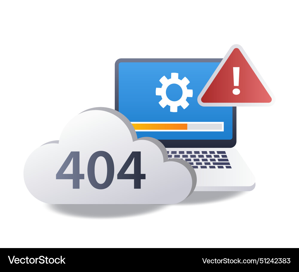 System warning error 404 infographic 3d flat Vector Image