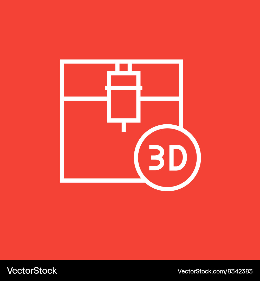 Tree d printing line icon Vector Image
