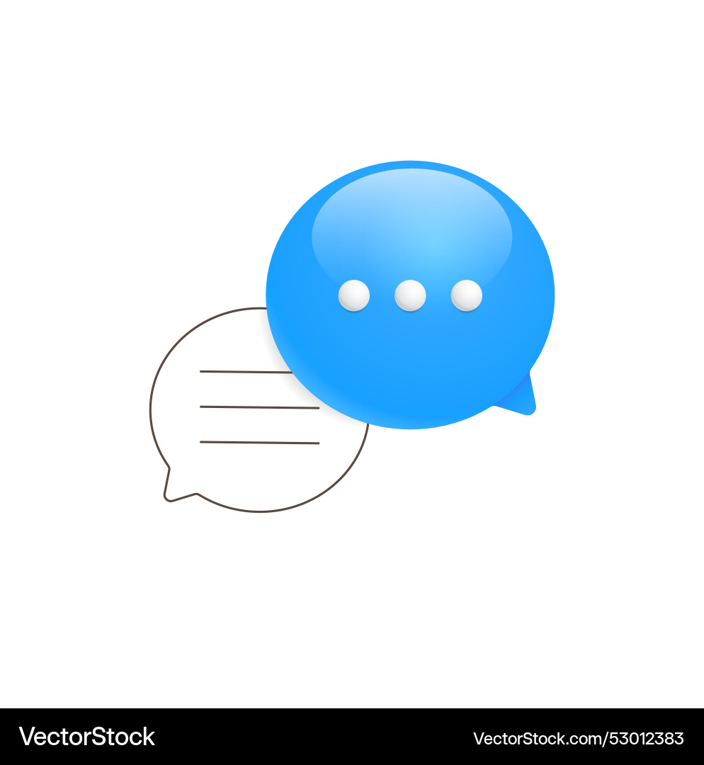 Two chat bubbles ui design icon vector image
