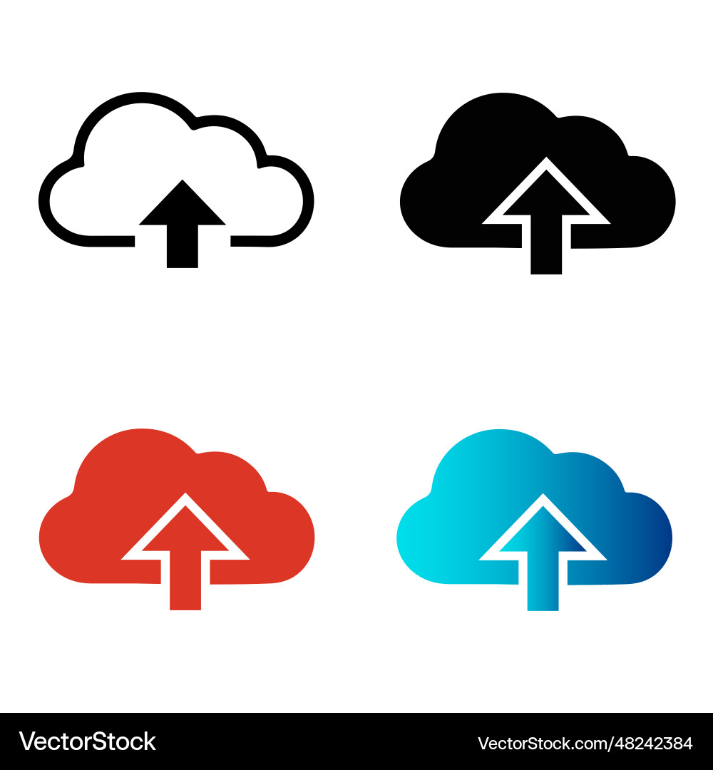 Abstract cloud data upload silhouette Abstract cloud data upload silhouette vector image