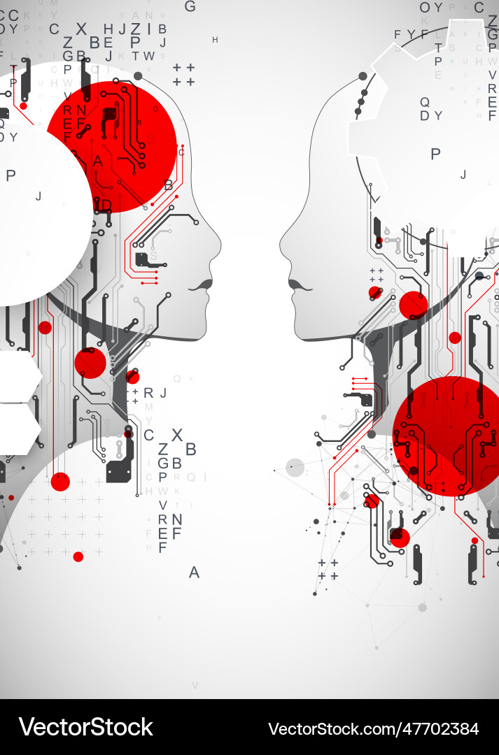 Artificial intelligence technical background Artificial intelligence technical background vector image